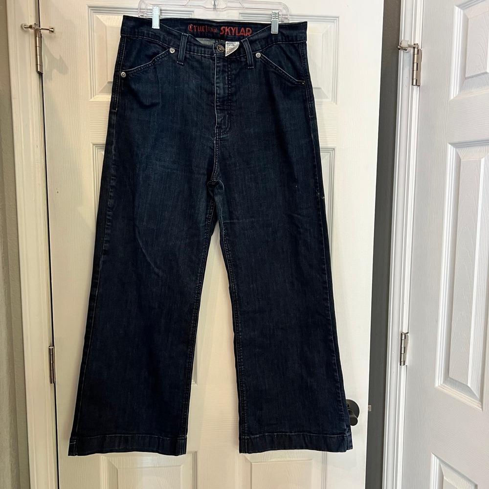 Cruel Denim Skylar Jeans Cotton Lycra Dark Wash Wide Leg Westerncore Cowgirl